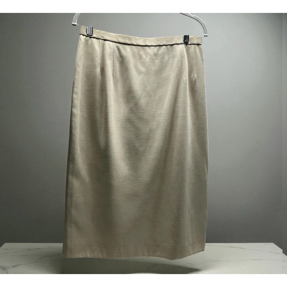 Vintage Pendleton Pencil Knee Length Skirt 100% Virgin Wool Women's Size 14 Tan